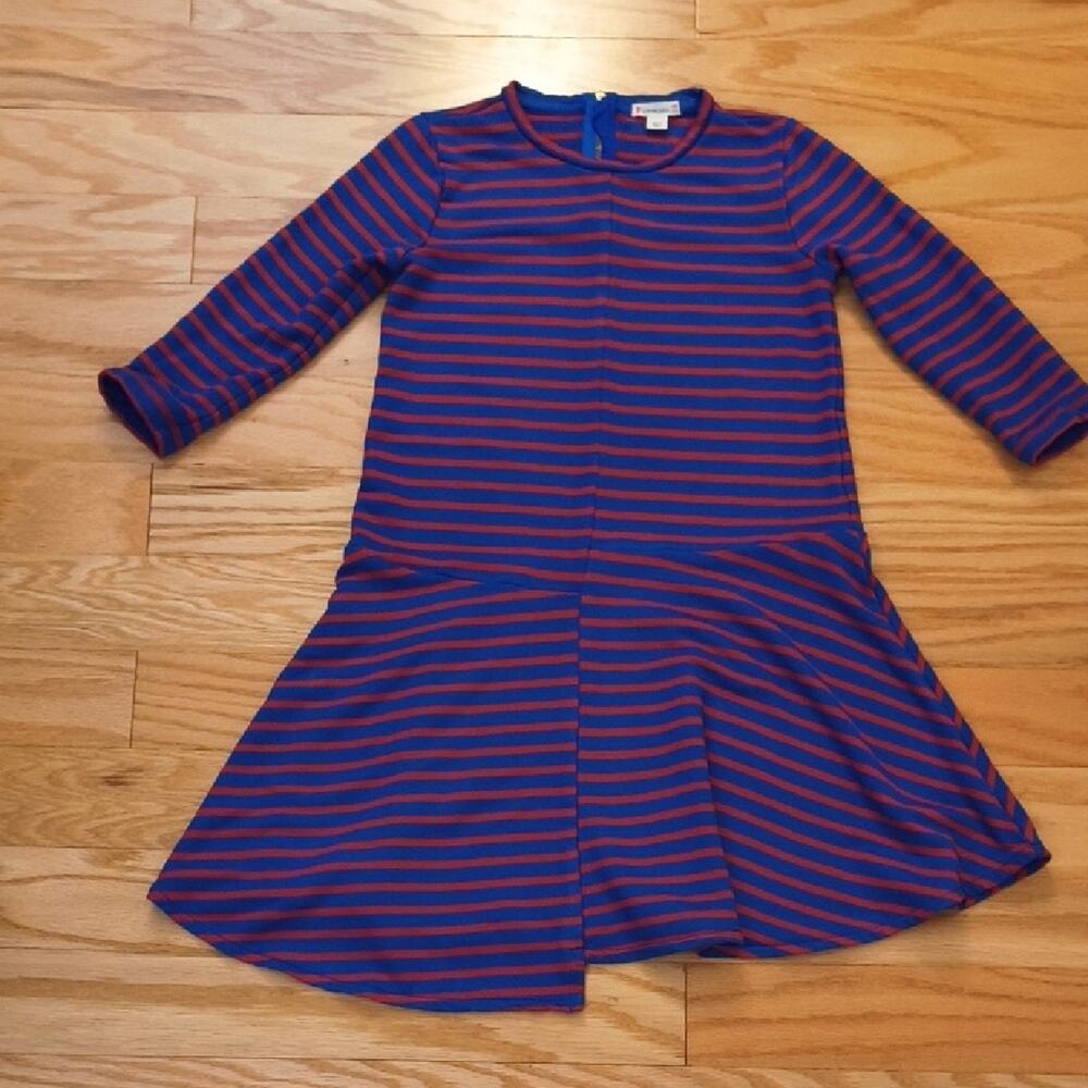 Crewcuts, Unsymmetrical Red & Blue Stripes, Girls Size 10 (GU)